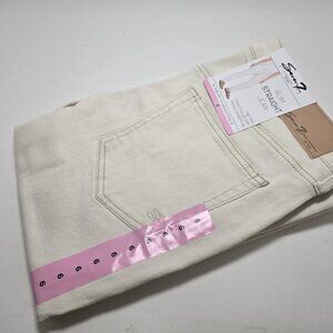 Seven7 Premium Brand Womens Slim Straight High Rise Jeans Bone NWT Size 6
